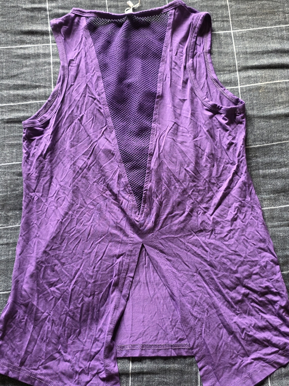 Purple Women's Sleeveless Mesh-Back Tank Top